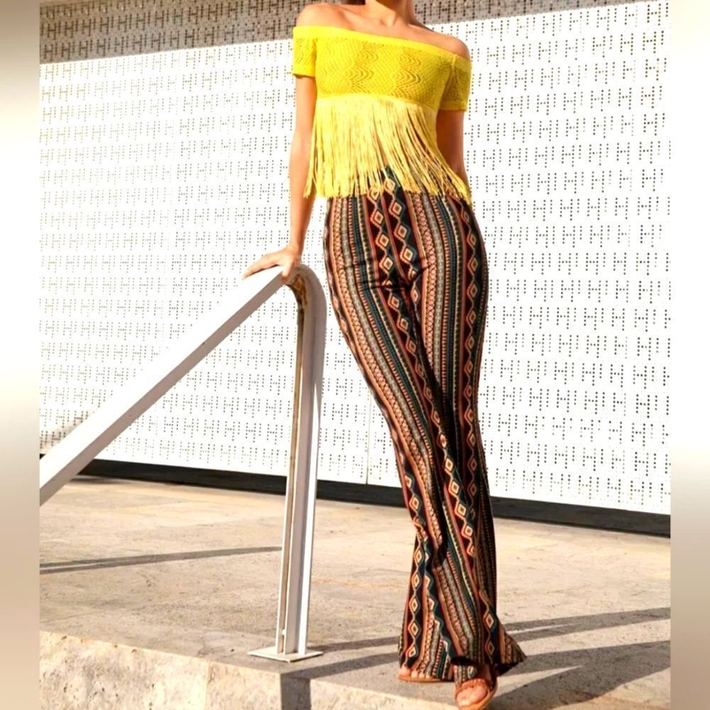 Ladies Beautiful geometric boho pants sz X-large - Picture 5 of 5